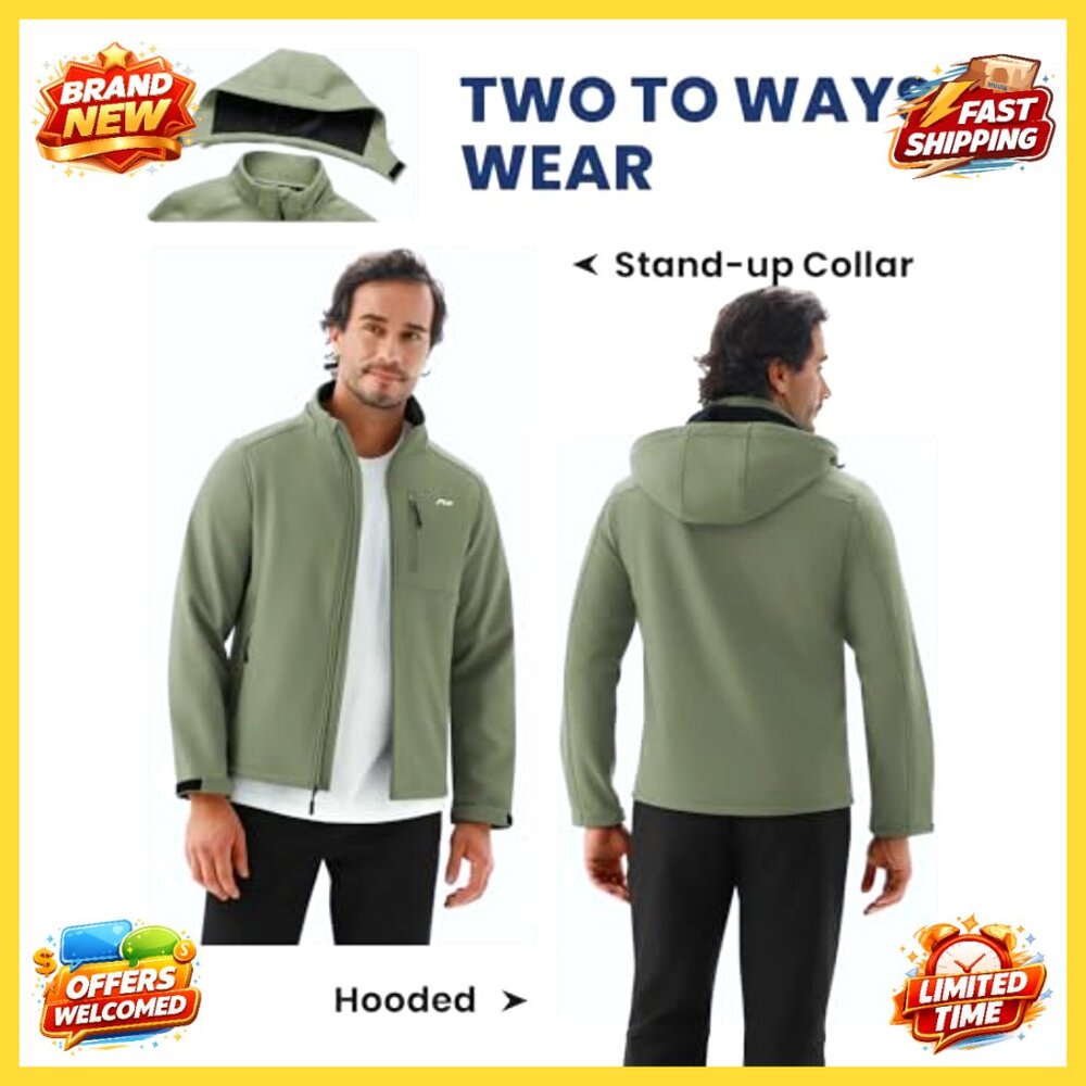 Men's Softshell Jacket Waterproof Lightweight Fle… - image 2